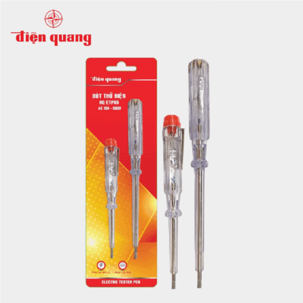 Bộ bút thử điện Điện Quang ĐQ ETP05 (Bộ 2 cây, đầu vít dẹp, 190 mm và 140 mm)