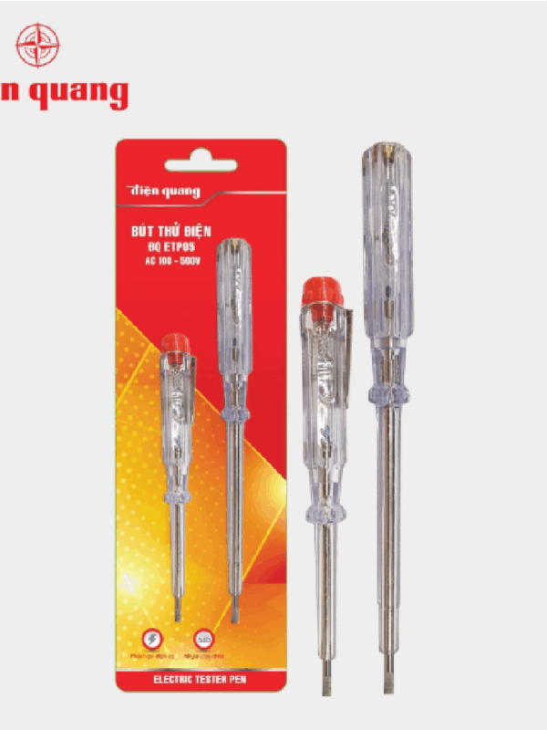 Bộ bút thử điện Điện Quang ĐQ ETP05 (Bộ 2 cây, đầu vít dẹp, 190 mm và 140 mm)