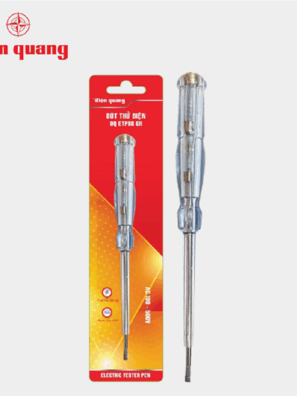 Bút thử điện Điện Quang ĐQ ETP08 GR (Đầu vít dẹp, 190 mm, màu xám trong)
