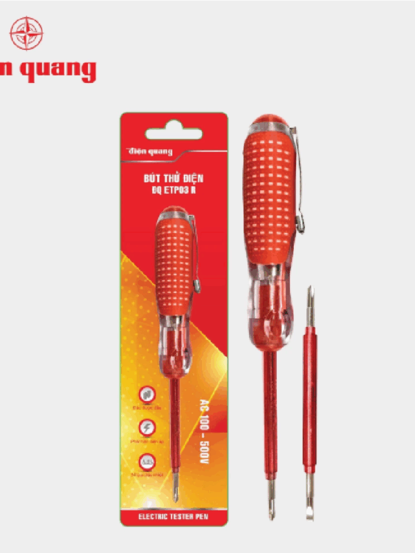 Bút thử điện Điện Quang ĐQ ETP03 R  (2 đầu vít, 160 mm, màu đỏ)