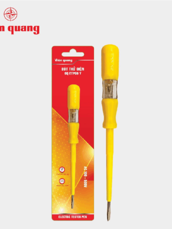 Bút thử điện Điện Quang ĐQ ETP09 Y (Đầu vít dẹp, 185 mm, màu vàng)