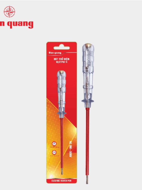 Bút thử điện Điện Quang ĐQ ETP07 R (Đầu vít dẹp, 215 mm, màu đỏ)