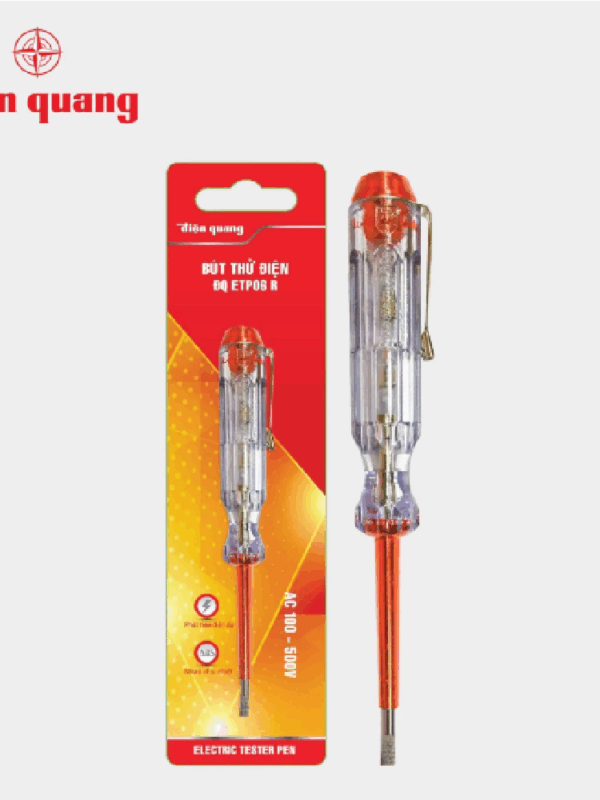 Bút thử điện Điện Quang ĐQ ETP06 R (Đầu vít dẹp,140 mm, màu đỏ)