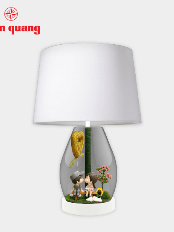 Đèn thủy tinh trang trí Điện Quang ĐQ DCL14 WW (thân hình bầu, trái tim vàng, bóng LED, Warmwhite)