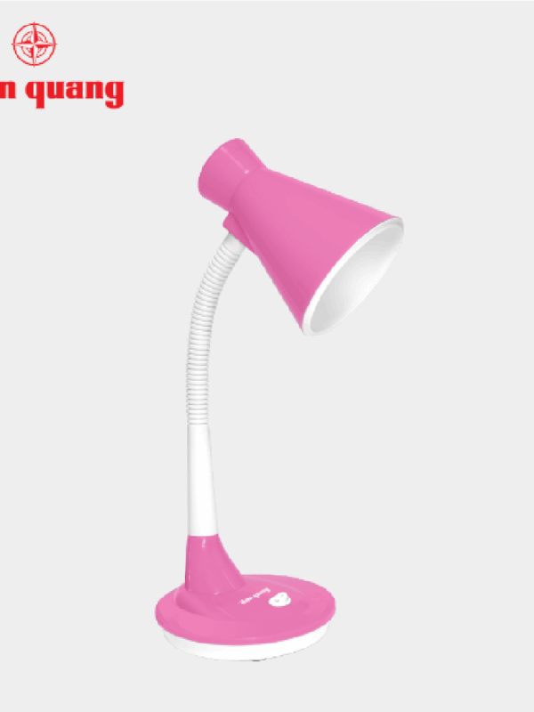 Đèn bàn Điện Quang ĐQ DKL08 PW L (kiểu chóa nhựa, hồng-trắng, bóng led)