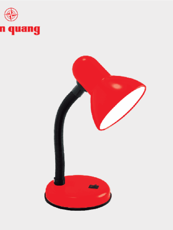 Đèn bàn Điện Quang ĐQ DKL03 BW (chóa sắt, đỏ đen, bóng warmwhite)